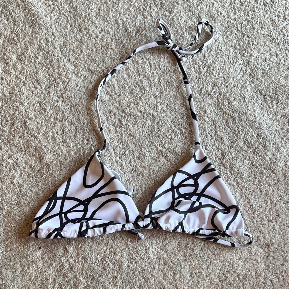 Black and White Bikini Top